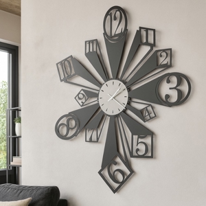 Visualizza i dettagli per Orologio da muro fango design tridimensionale numeri moderni Orologio da muro fango design tridimensionale numeri moderni