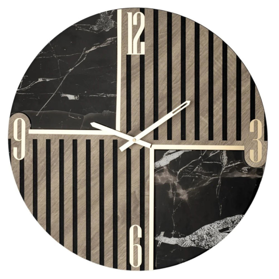 Orologio design da parete 60cm legno resina effetto legno Orologio design da parete 60cm legno resina effetto legno