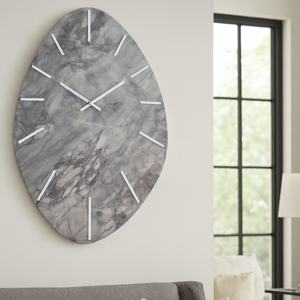 Visualizza i dettagli per Grande orologio per parete 110x72 resina effetto marmorizzato grigio Grande orologio per parete 110x72 resina effetto marmorizzato grigio