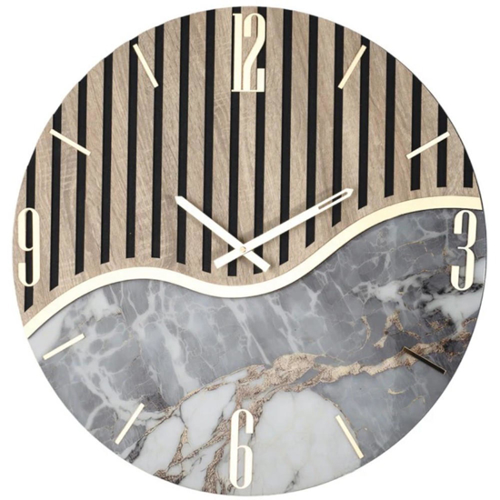 Orologio da parete 60cm design moderno oro in resina legno Orologio da parete 60cm design moderno oro in resina legno