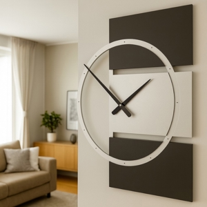 Orologio da parete design moderno legno nero grigio
