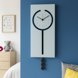 Orologio da parete moderno con pendolo cenere e nero