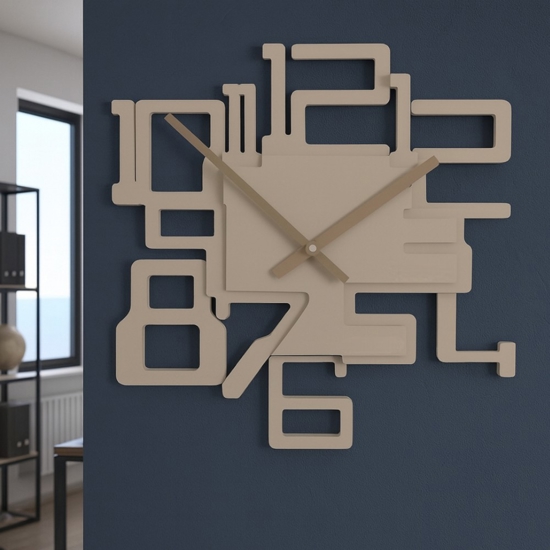 Orologio moderno da parete legno colore sabbia Orologio moderno da parete legno colore sabbia