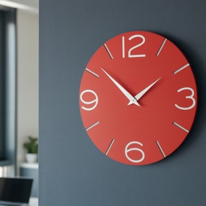 Orologio da parete moderno rosso rotondo