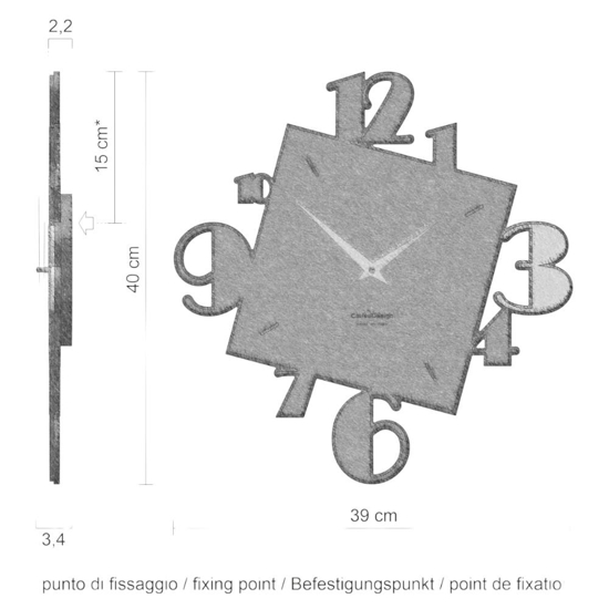 Orologio da parete squadrato legno bianco e blu numeri moderni Orologio da parete squadrato legno bianco e blu numeri moderni