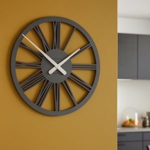 Visualizza i dettagli per Tarquinio orologio da parete 45 numeri romani grigio quarzo in legno Tarquinio orologio da parete 45 numeri romani grigio quarzo in legno