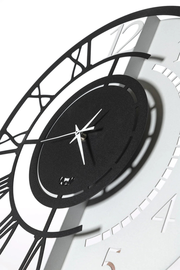 Orologio da parete dual time rotondo nero 45cm moderno Orologio da parete dual time rotondo nero 45cm moderno