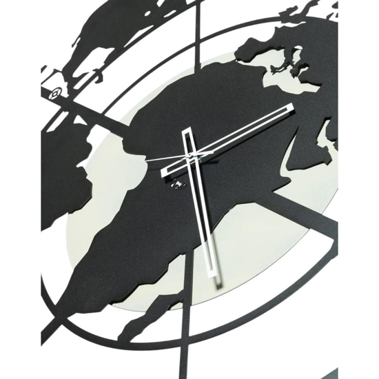 Grande orologio da parete planisfero nero Grande orologio da parete planisfero nero