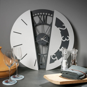 Visualizza i dettagli per Orologio da parete nero rotondo 50cm design moderno Orologio da parete nero rotondo 50cm design moderno