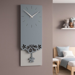 Visualizza i dettagli per Orologio a pendolo da parete moderno legno colore carta da zucchero Orologio a pendolo da parete moderno legno colore carta da zucchero