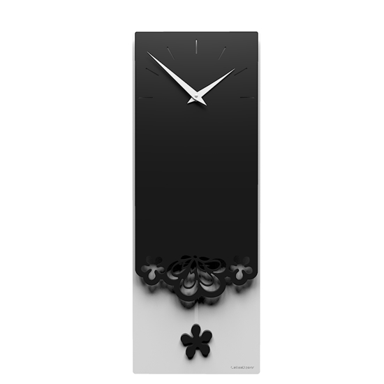 Merletto orologio a pendolo moderno da muro legno colore nero