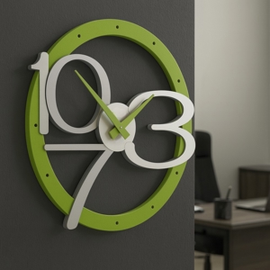 Scarlett orologio da parete design moderno legno verde mela - grigio