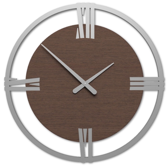 Grande orologio da parete moderno legno rovere wenge' sirio