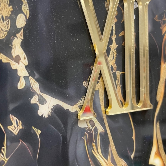 Orologio da parete nero oro 40cm gold marmy tondo moderno Orologio da parete nero oro 40cm gold marmy tondo moderno