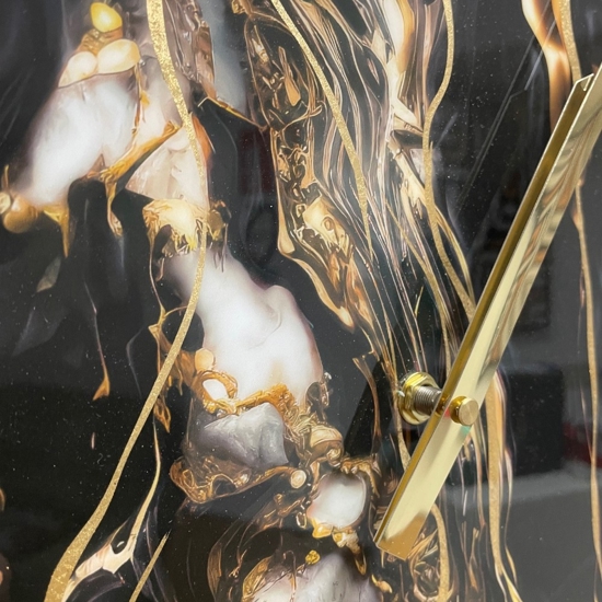 Orologio da parete nero oro 40cm gold marmy tondo moderno Orologio da parete nero oro 40cm gold marmy tondo moderno