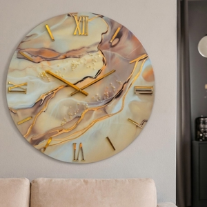 Visualizza i dettagli per Orologio da parete luxy 60cm moderno rotondo effetto marmorizzato Orologio da parete luxy 60cm moderno rotondo effetto marmorizzato