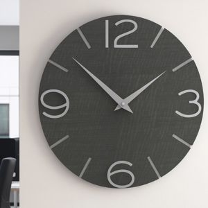 Orologio a parete moderno legno radica grigia rotondo