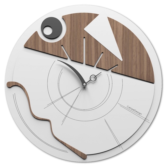 Orologio da parete bianco noce canaletto grigio art-o moderno