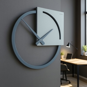 Orologio da parete moderno legno colore azzurro polvere