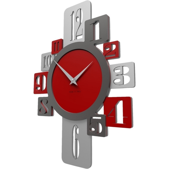 Orologio da parete numeri moderni design rosso grigio