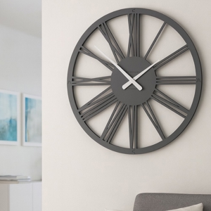 Pompei orologio da parete numeri romani 60 grigio quarzo