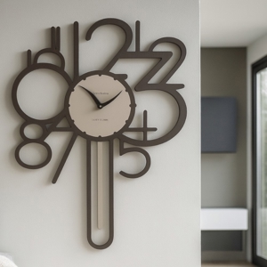 Visualizza i dettagli per Orologio a pendolo moderno da parete legno cioccolato Orologio a pendolo moderno da parete legno cioccolato