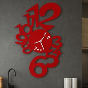 Orologio da parete rosso moderno rotondo