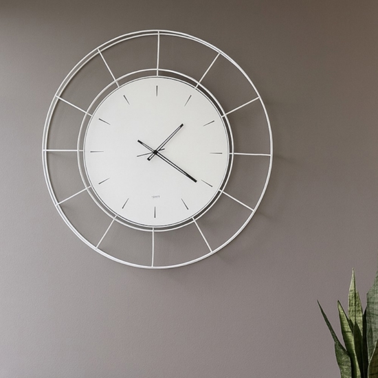 Grande orologio da parete 94cm moderno metallo bianco
