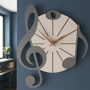 Orologio moderno da parete legno colore grigio quarzo