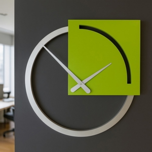 Orologio da parete moderno legno colore verde mela grigio