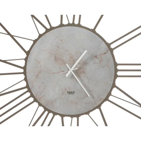 Orologio da parete moderno numeri romani rotondo bronzo effetto marmo Orologio da parete moderno numeri romani rotondo bronzo effetto marmo