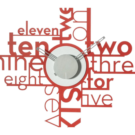 Orologio rosso da parete moderno design lettere per cucina Orologio rosso da parete moderno design lettere per cucina