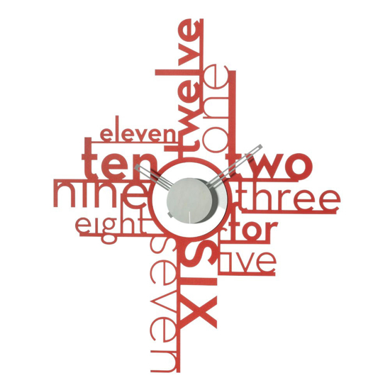 Orologio rosso da parete moderno design lettere per cucina Orologio rosso da parete moderno design lettere per cucina