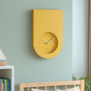 Orologio da muro giallo ocra design moderno