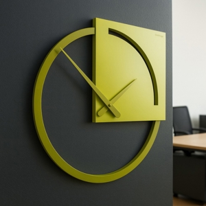 Orologio da parete moderno legno colore verde cedro