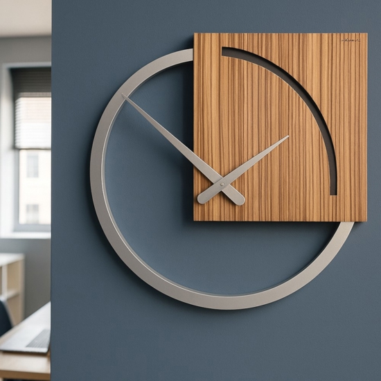 Karl orologio da parete moderno legno zingana grigio