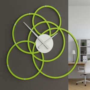 Visualizza i dettagli per Orologio da parete 59x56 verde mela cerchi design moderno  Orologio da parete 59x56 verde mela cerchi design moderno