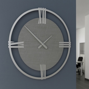 Grande orologio da parete moderno radica grigia