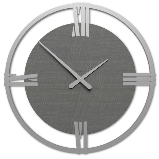 Grande orologio da parete moderno radica grigia