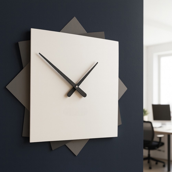 Grande orologio da parete moderno bianco grigio 60 cm