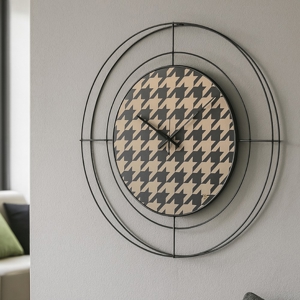 Orologio nero da parete design geometrico rotondo