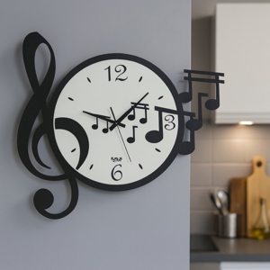 Orologio da muro note musicali moderno bianco e nero
