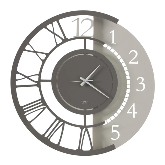 Grande orologio da parete design numeri fango e avorio dual time Grande orologio da parete design numeri fango e avorio dual time