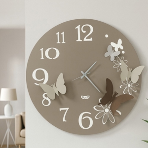 Orologio rotondo da parete sabbia moderno farfalle