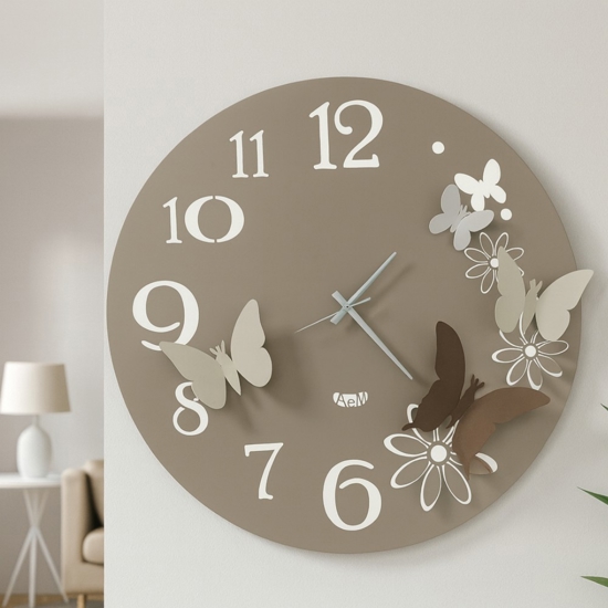 Orologio rotondo da parete sabbia moderno farfalle Orologio rotondo da parete sabbia moderno farfalle