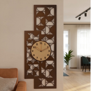 Orologio da parete design moderno caramello e oro laccato
