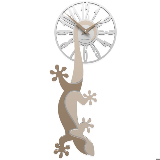 Geko orologio moderno da parete legno colore sabbia