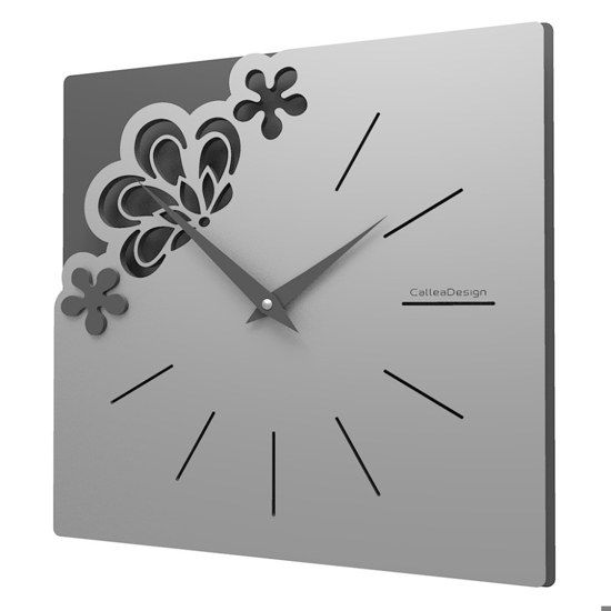 Orologio quadrato moderno da parete grigio traforato