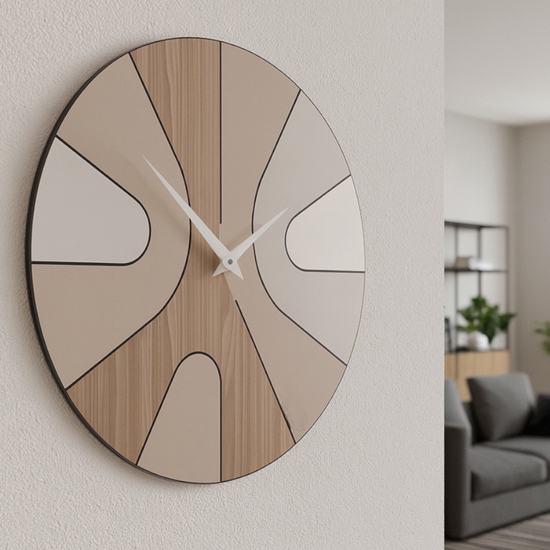 Orologio in legno da parete noce rotondo per cucina