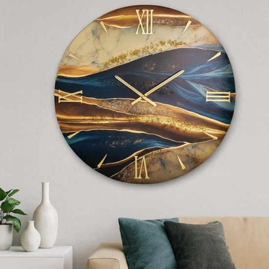 Orologio da parete plutone 40cm design moderno effetto marmo